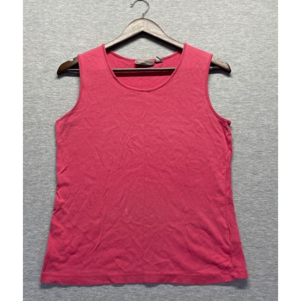 Croft & Barrow Knit Tank Top Womens Small Pink Cotton Round Neck Sleeveless